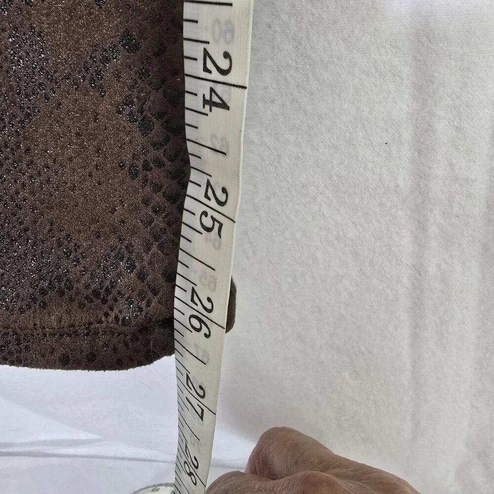 7 For All Mankind Choc Brown Snakeskin Skinny Jeans Sz 26 Amazing Stretch - Picture 6 of 9
